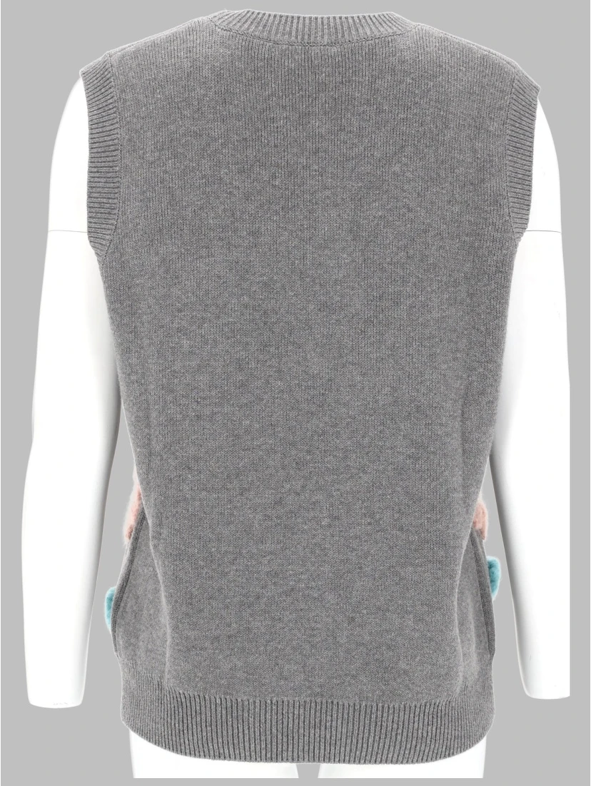 GILET CON APPLICAZIONI FLOREALI