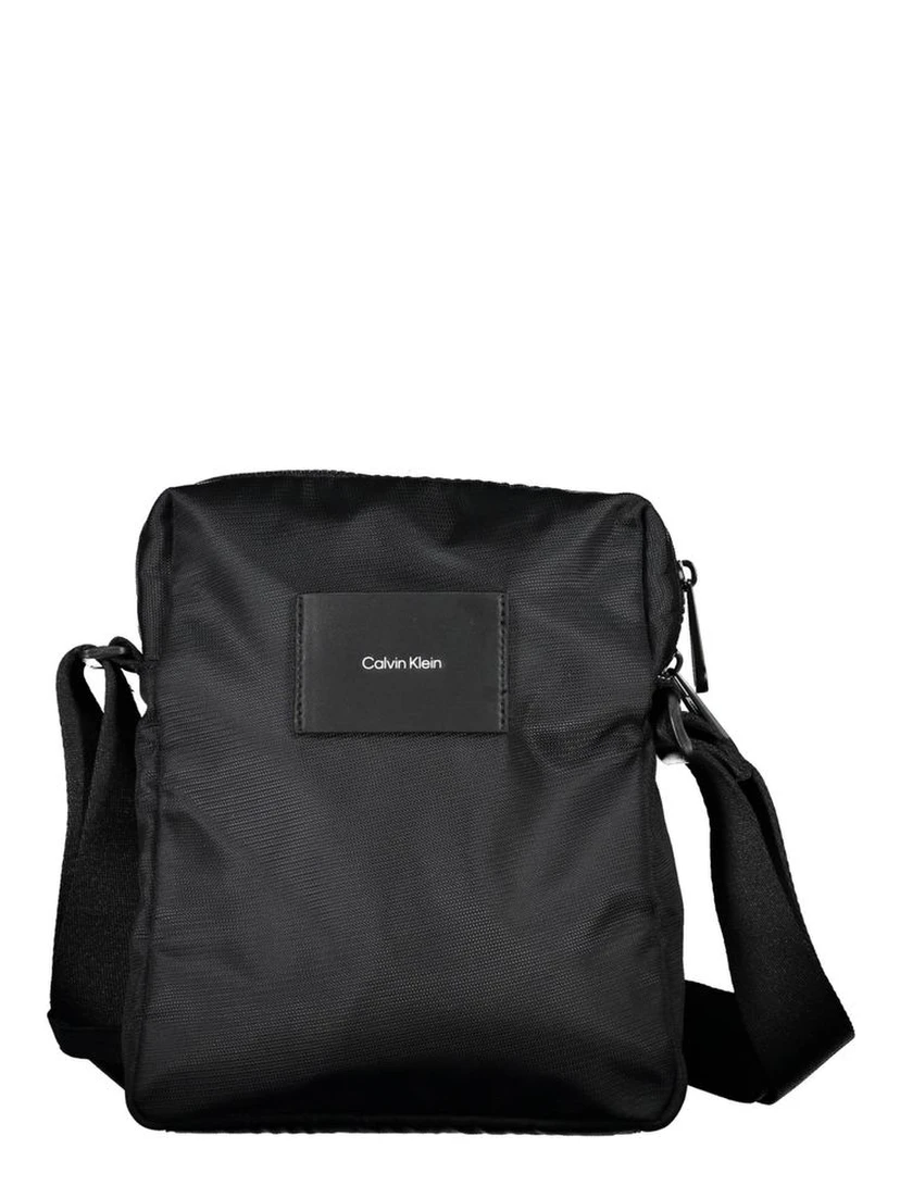 Black Polyester Men's Shoulder Bag
