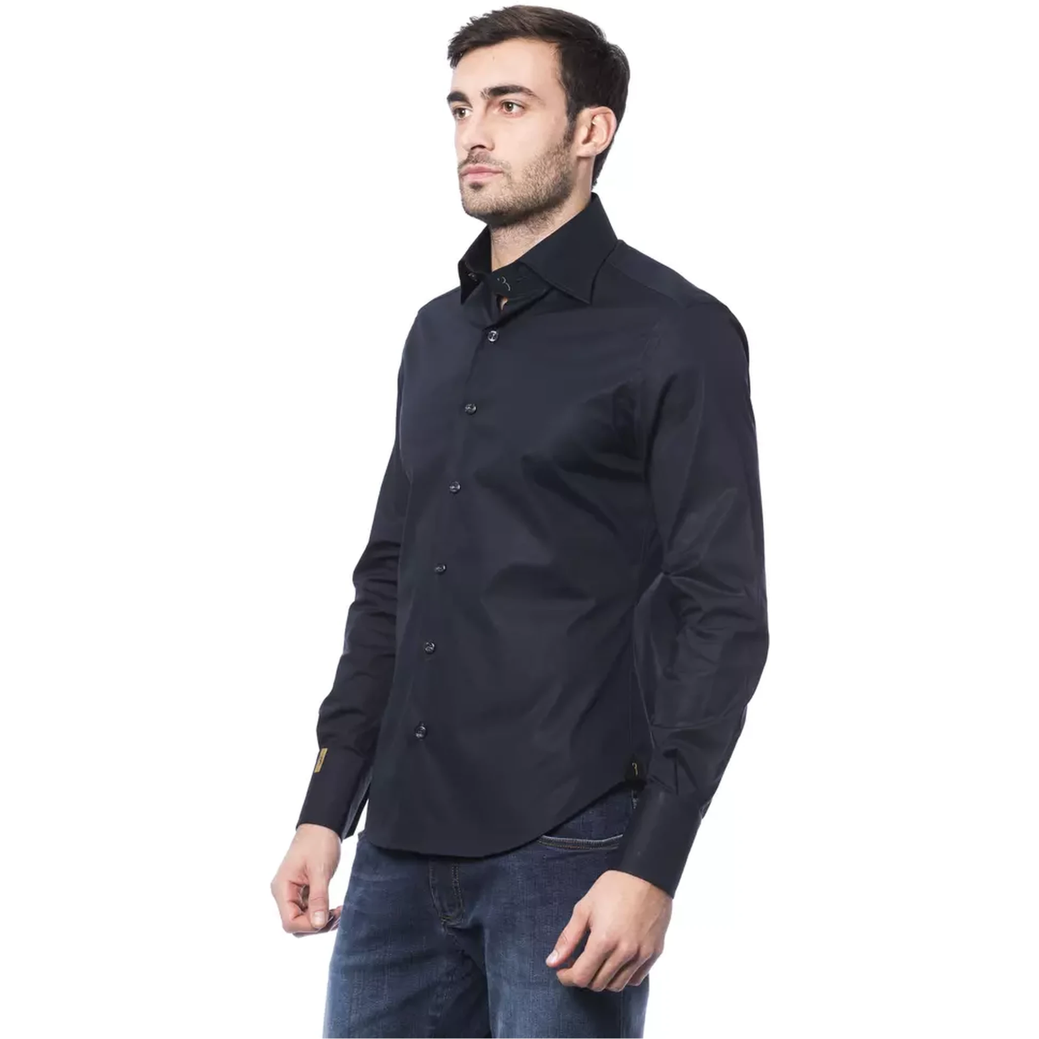 Blue Cotton Men Shirt