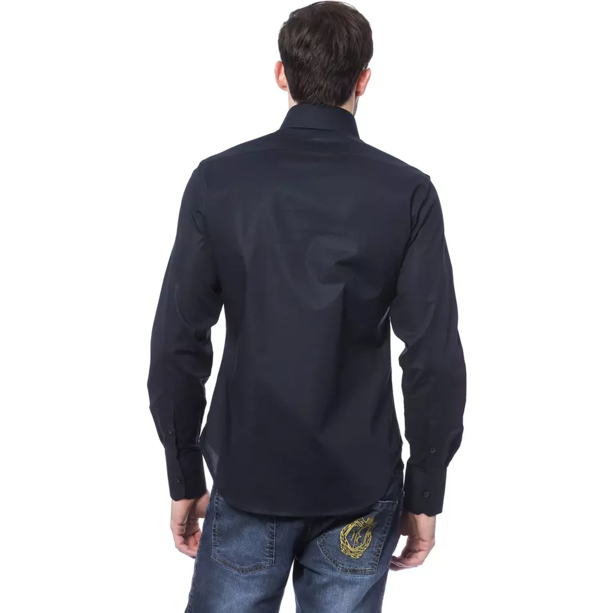 Blue Cotton Men Shirt
