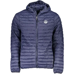 Blue Polyamide Men Jacket