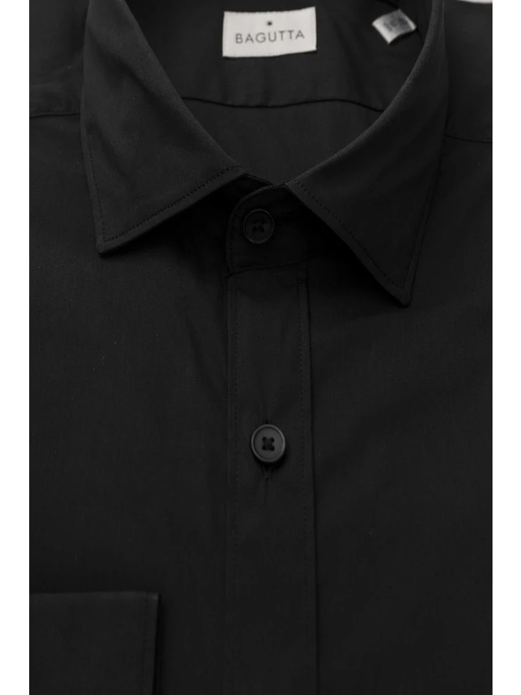 Black Cotton Men's Slim Shirt alternative