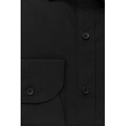 Black Cotton Men's Slim Shirt