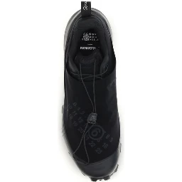 Black Polyester Athletic Sneakers