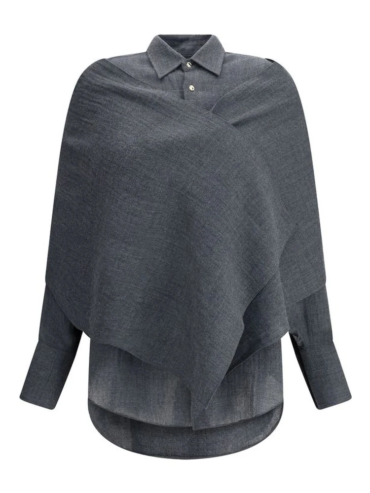 Gray Wool Dress Shirt