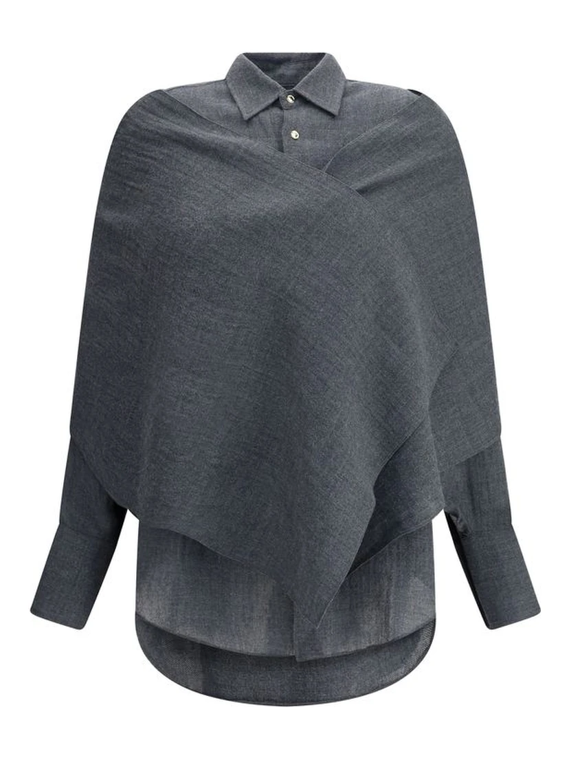 Gray Wool Dress Shirt