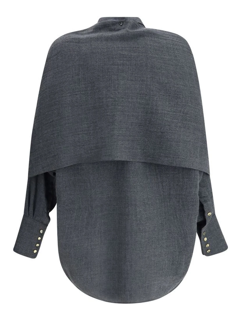 Gray Wool Dress Shirt