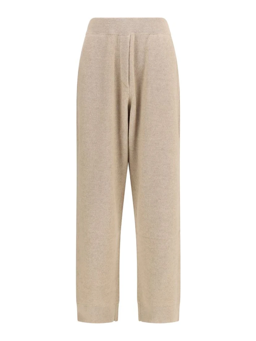 Beige Cashmere Casual Pants