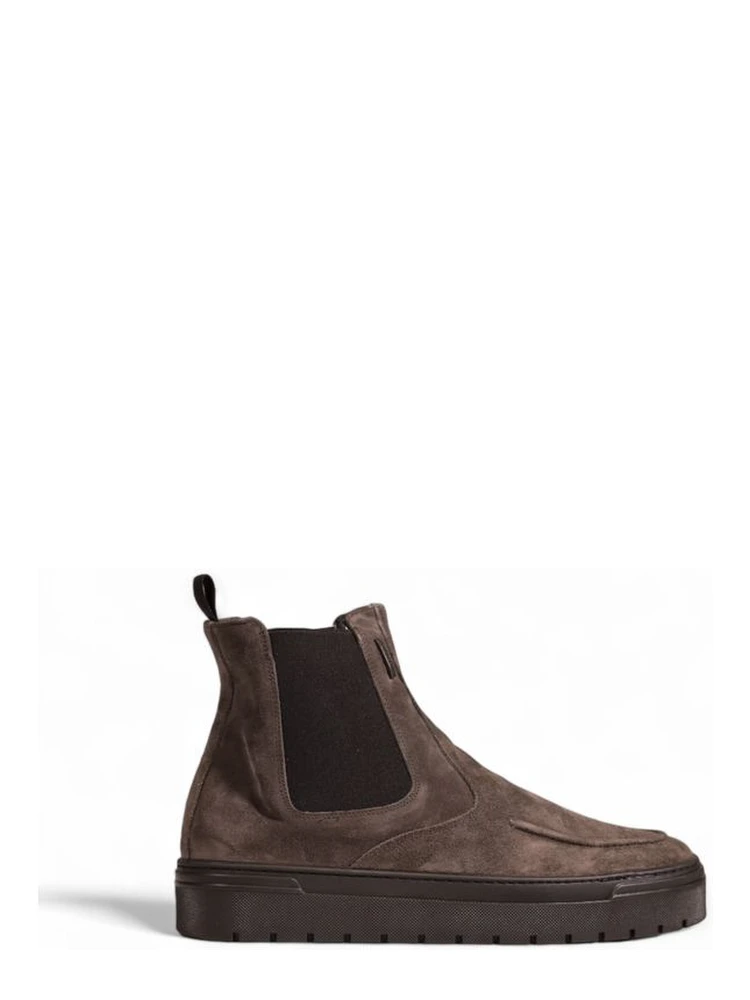 Gray Suede Leather Chelsea Boots