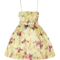 PRINTED DUCHESSE SATIN BUBBLE MINI DRESS