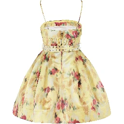 PRINTED DUCHESSE SATIN BUBBLE MINI DRESS