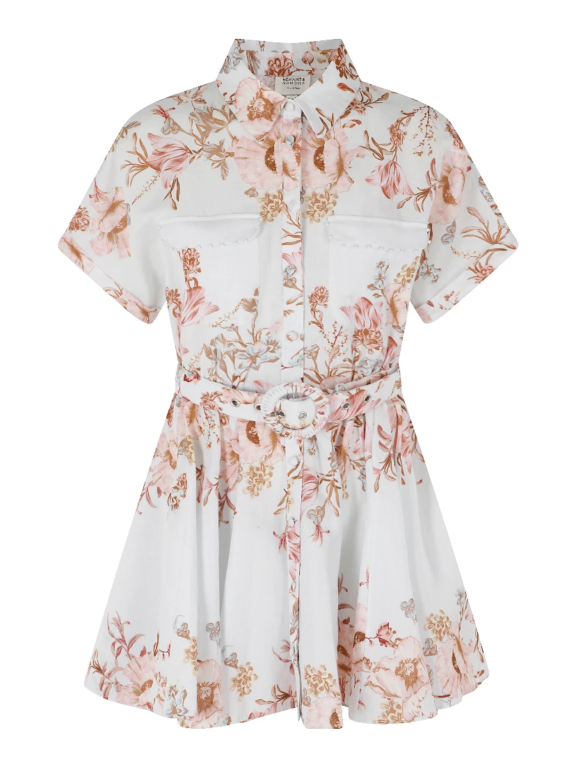 SHORT DRESS WITH BUCKLE BELT