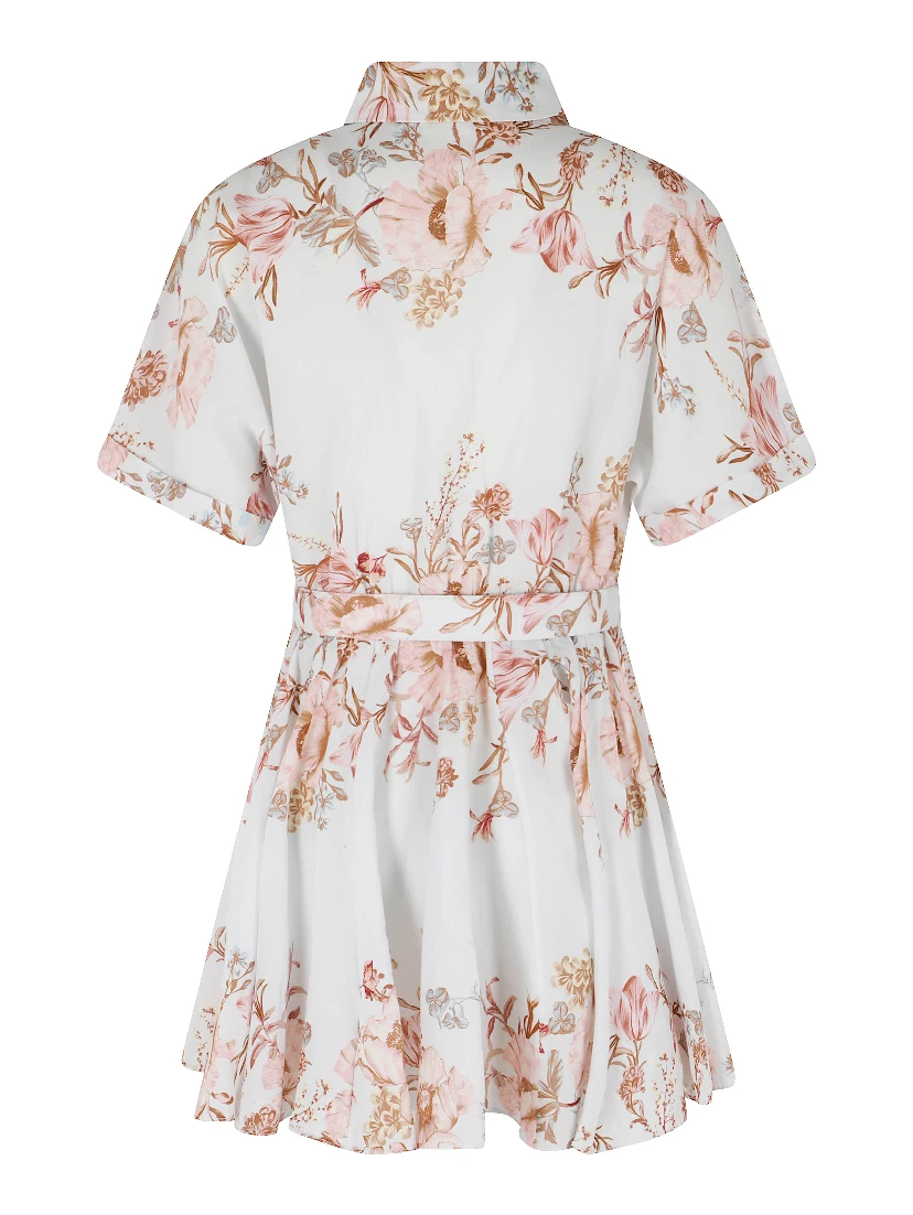 SHORT DRESS WITH BUCKLE BELT