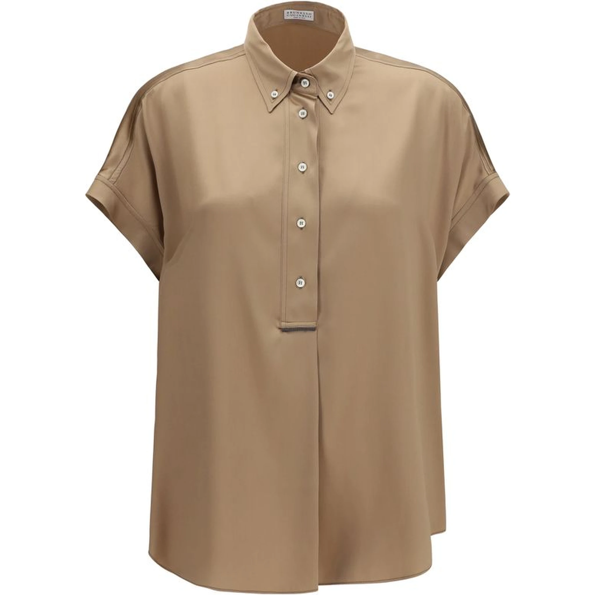 Beige Silk Shortsleeve Shirt