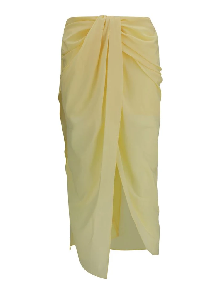 Bicolor Polyester Midi Skirt