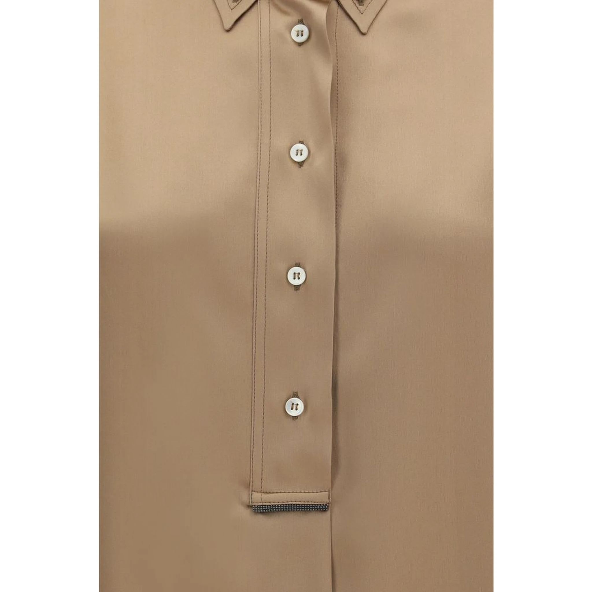 Beige Silk Shortsleeve Shirt