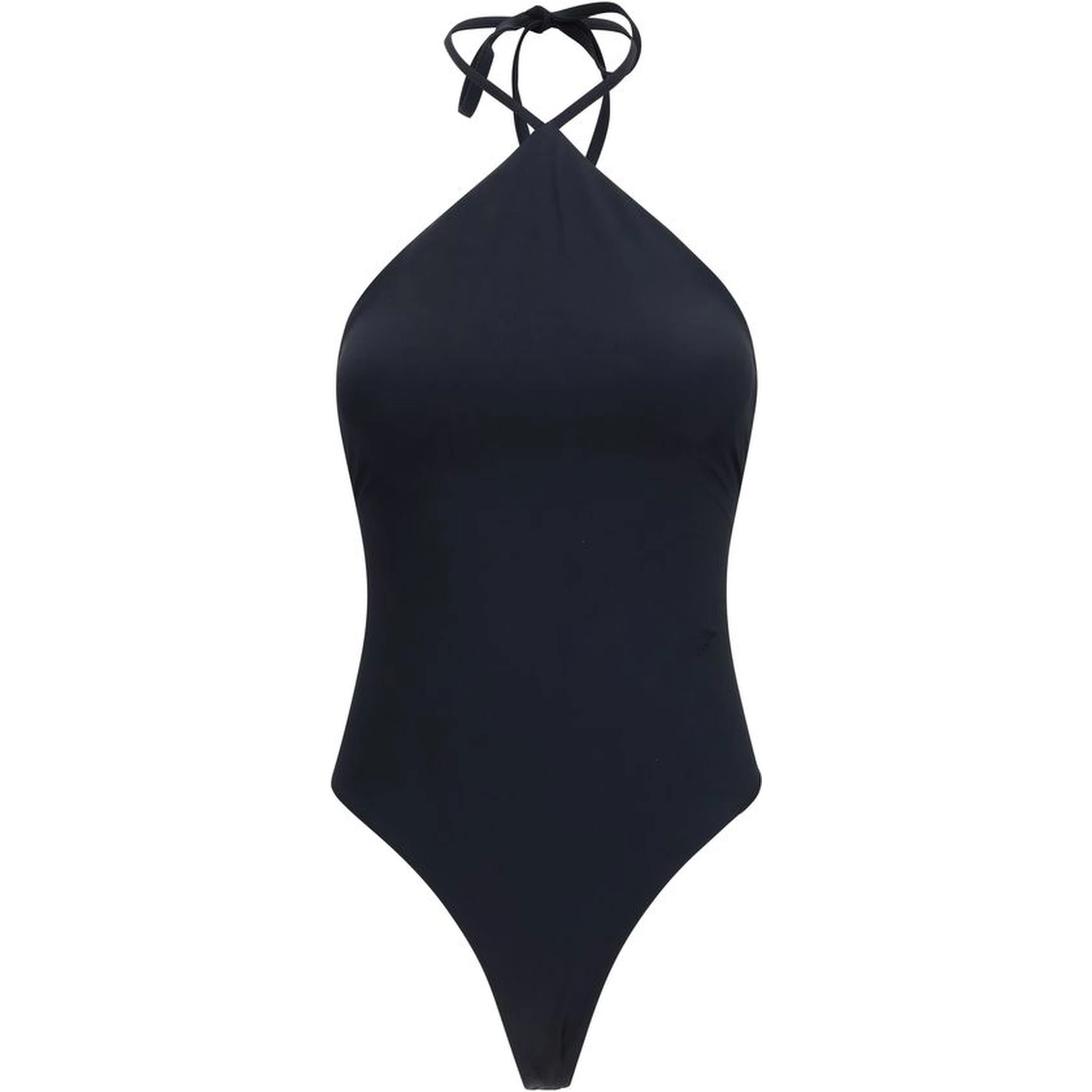Black Nylon One-Piece Swimsuit