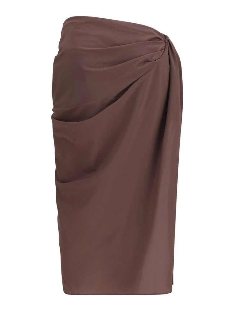 Brown Polyester Midi Skirt alternative