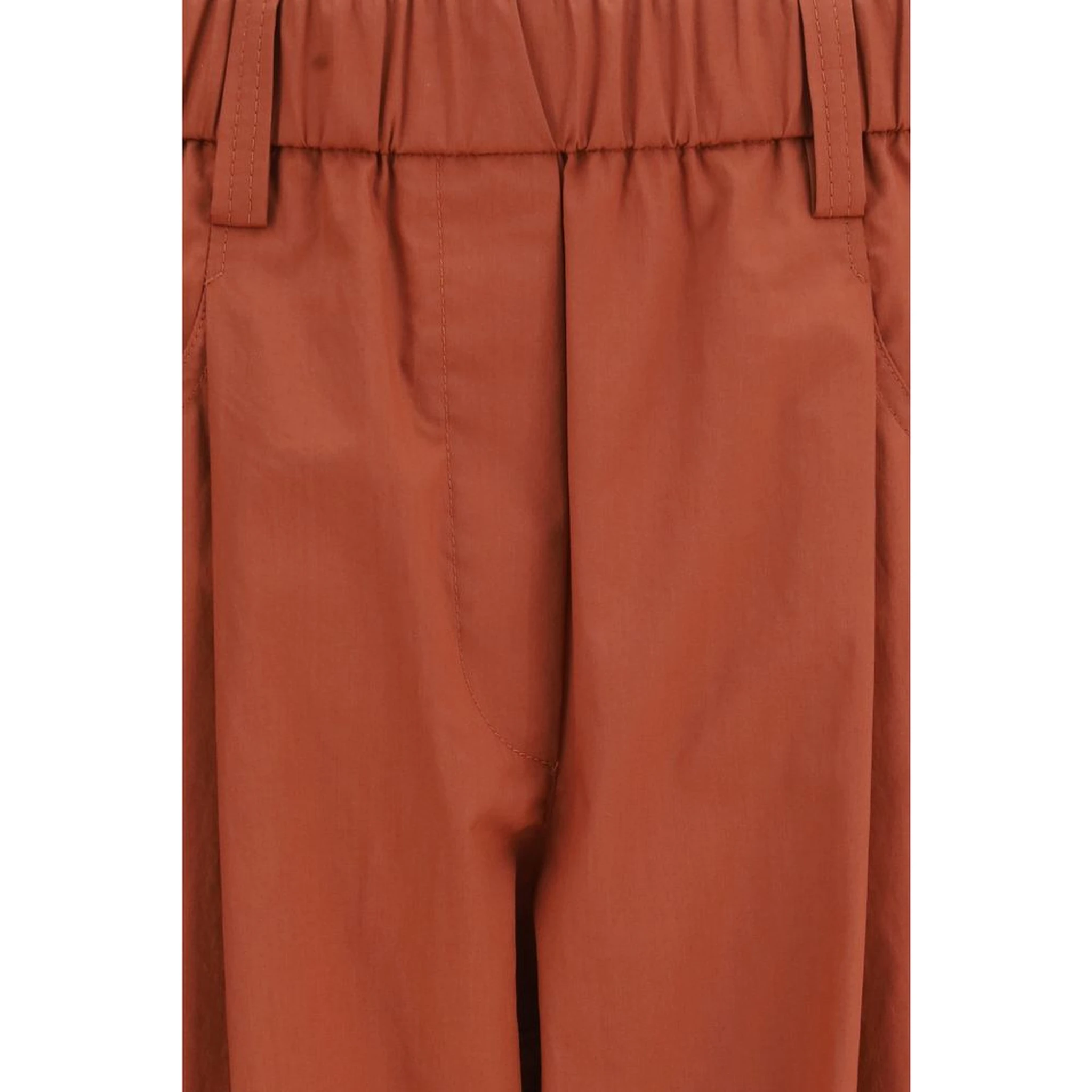Orange Cotton Casual Pants
