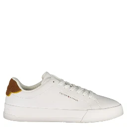 White Polyester Athletic Sneakers
