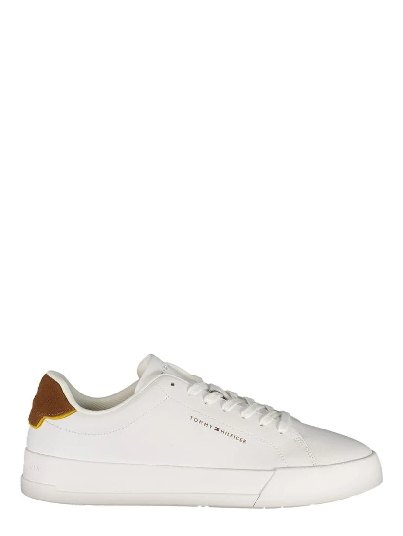 White Polyester Athletic Sneakers