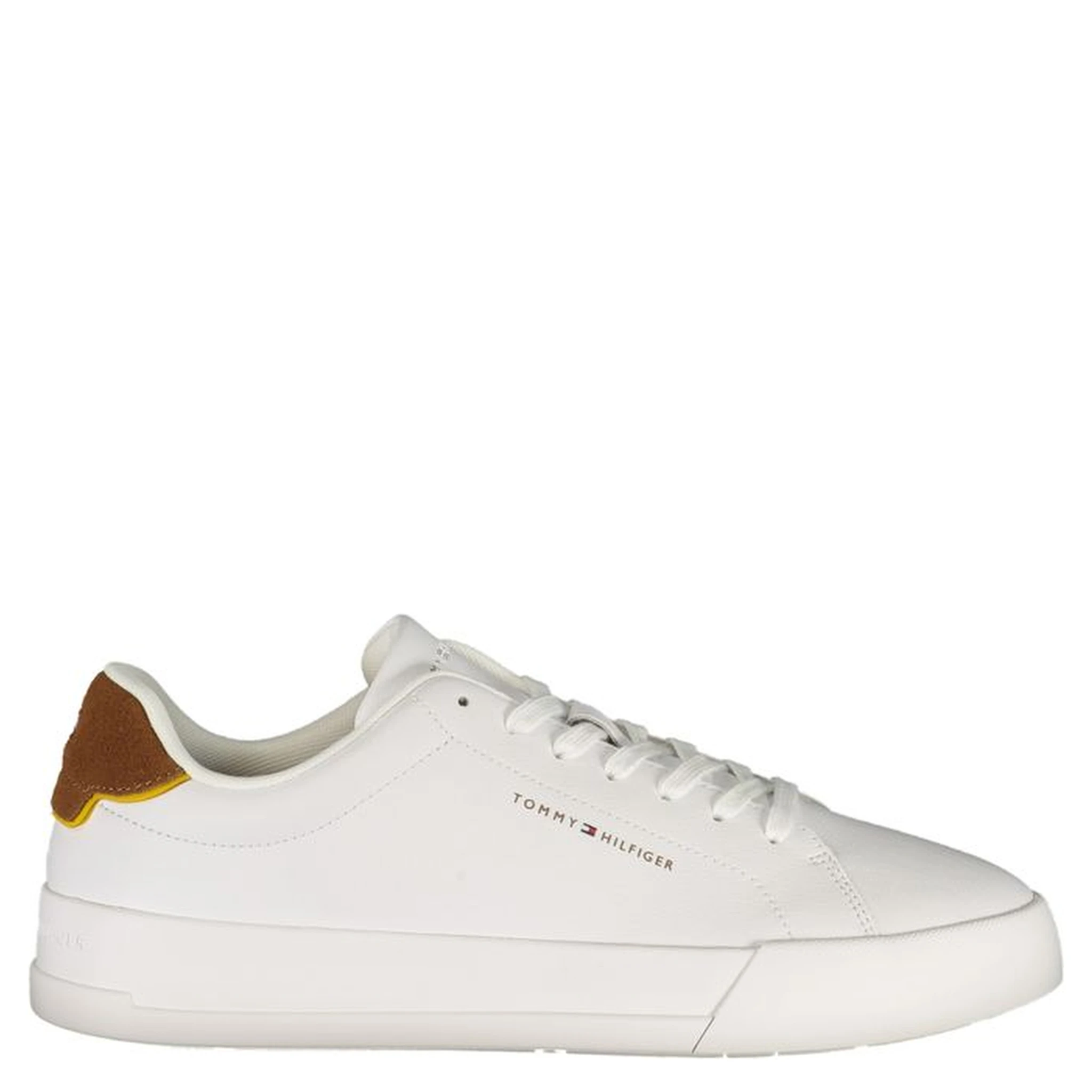 White Polyester Athletic Sneakers