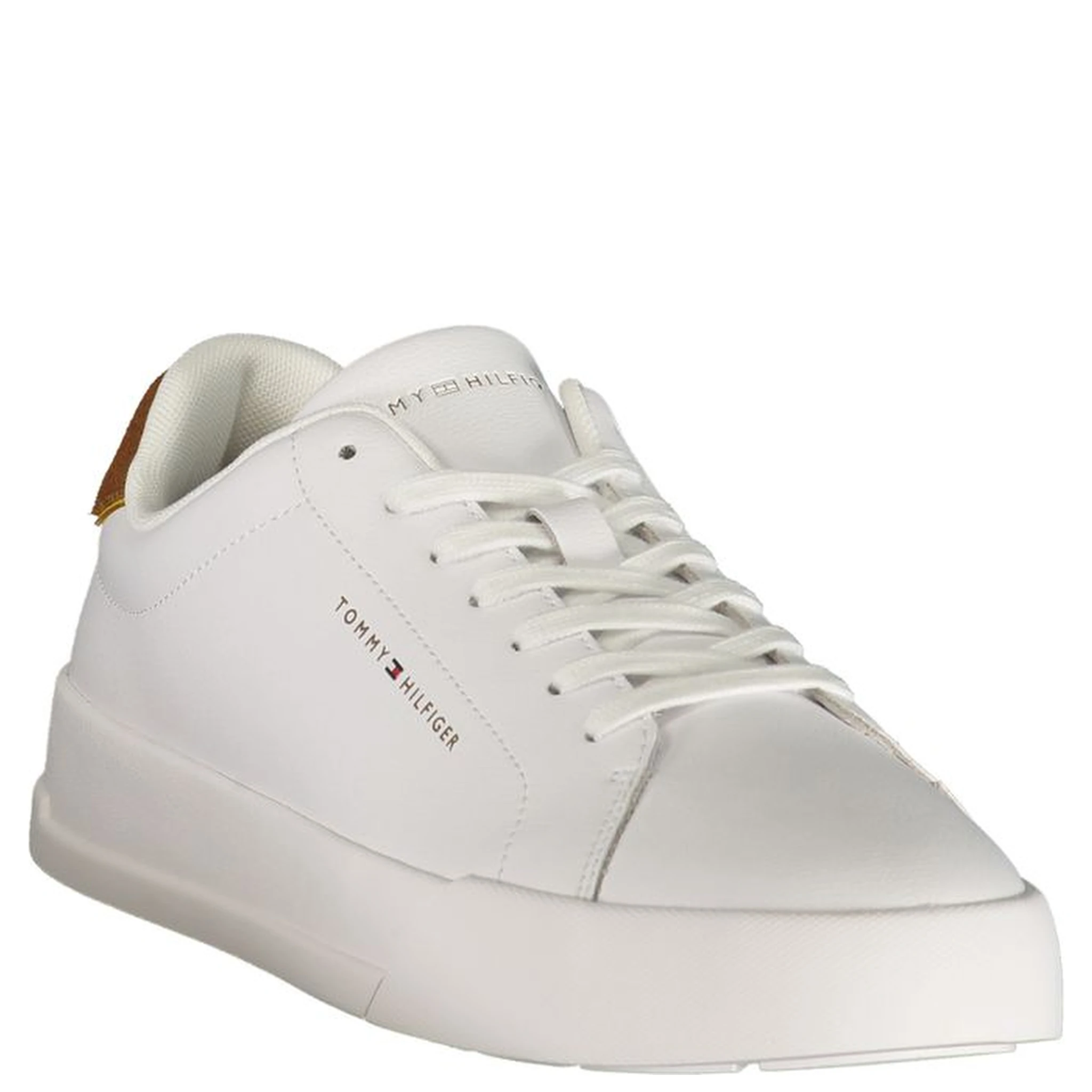 White Polyester Athletic Sneakers