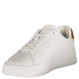 White Polyester Athletic Sneakers
