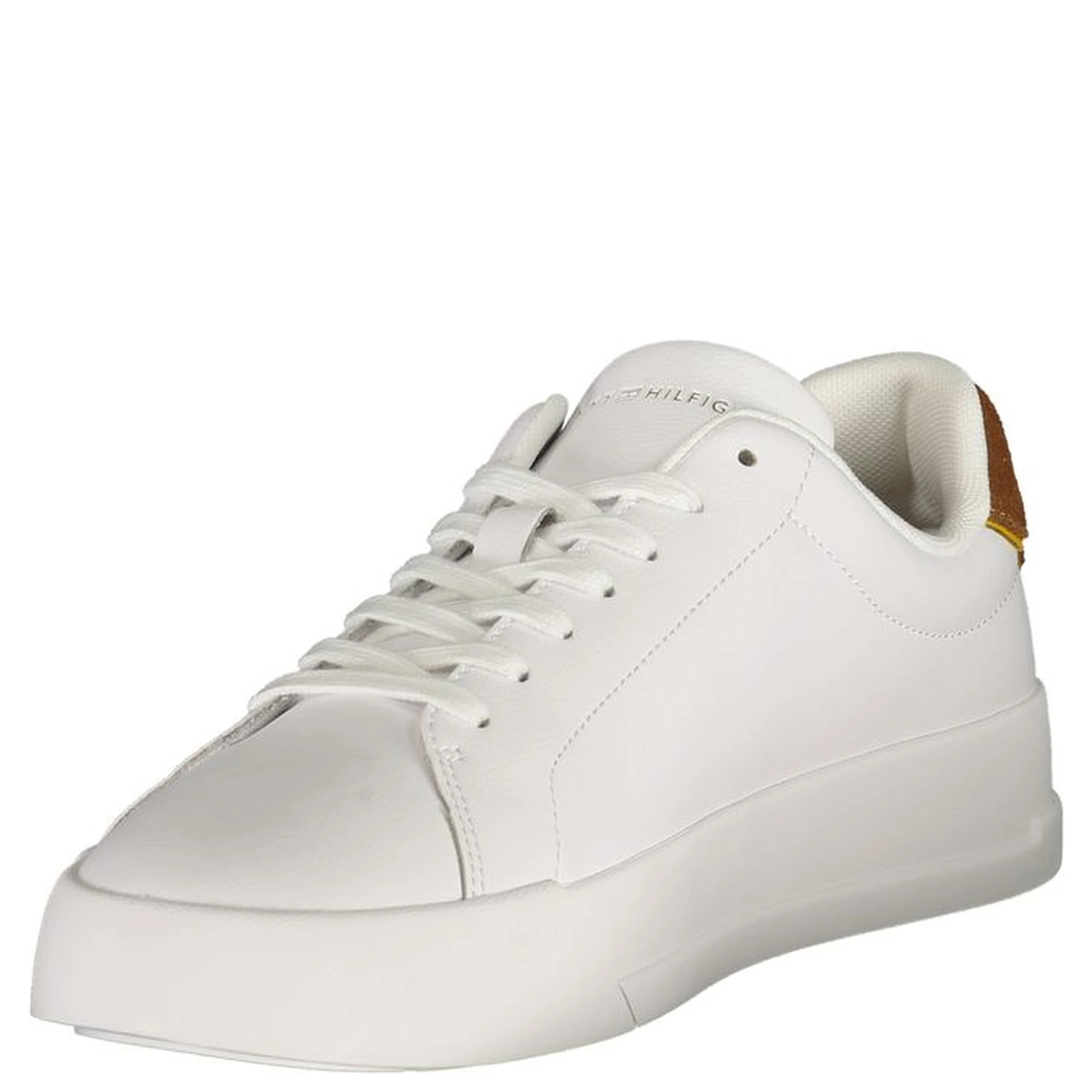 White Polyester Athletic Sneakers