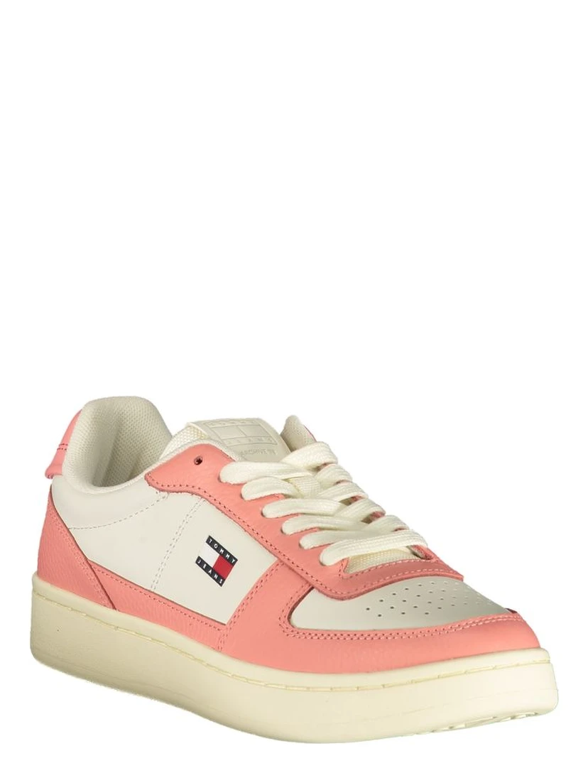 White Polyester Athletic Sneakers
