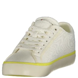 White Polyester Men Sneaker