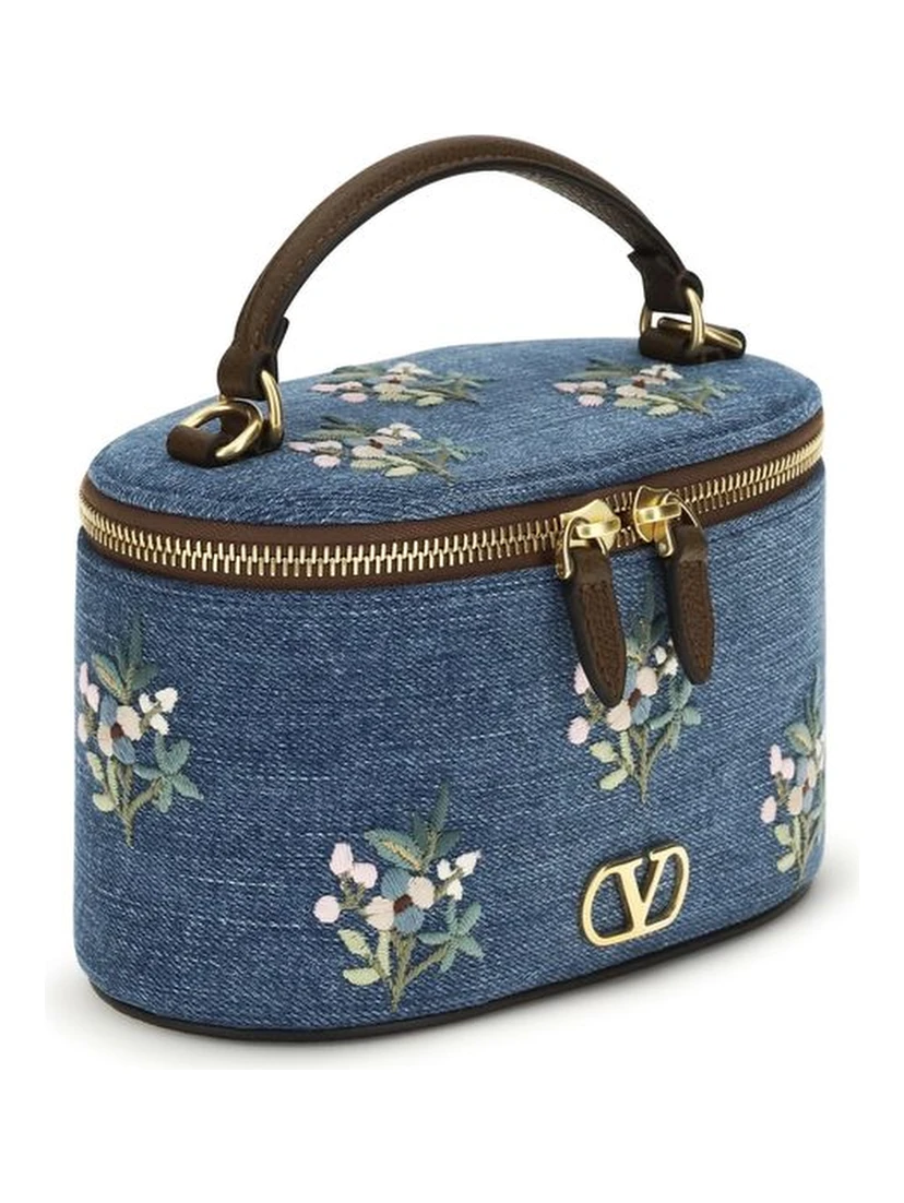 Blue Cotton Handbag