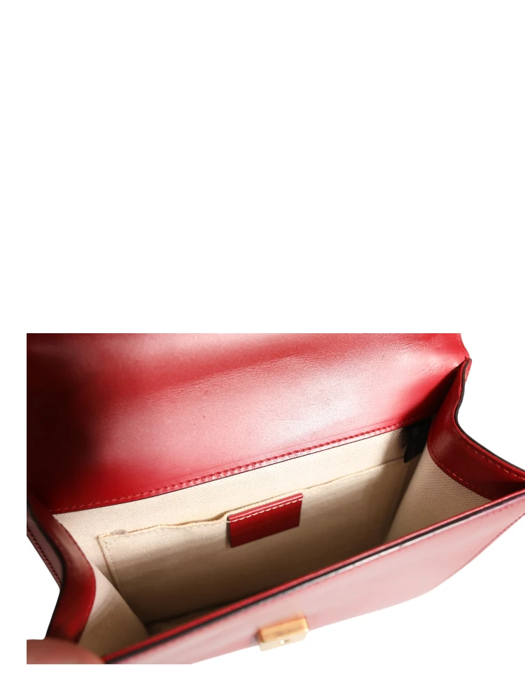 Marmont small shoulder bag in Rosso Ancora red leather alternative