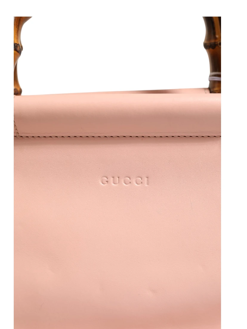 Pink And White Calfskin Small Nymphaea Top Handle Bag