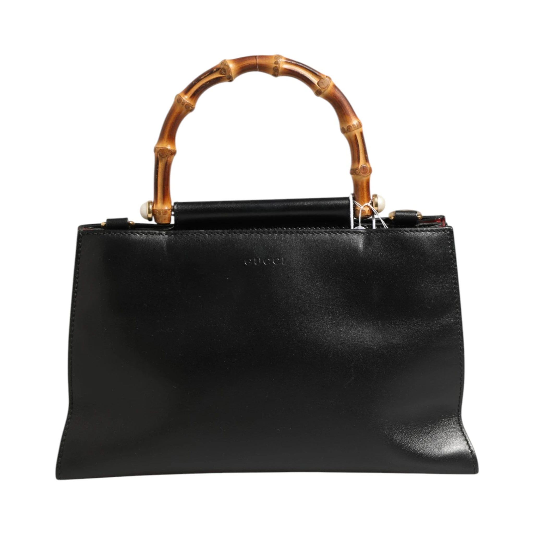 Nymphaea Bamboo Top Handle Leather Bag