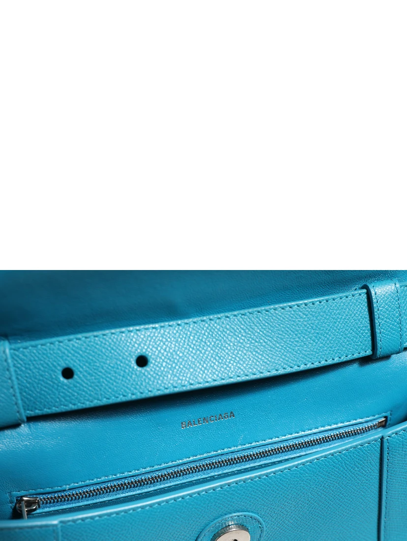 Calfskin S Downtown Blue Shoulder Bag