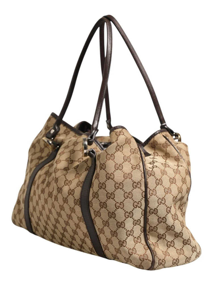 Beige and Black Canvas Twins Medium Tote Bag alternative