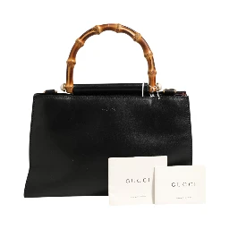 Nymphaea Bamboo Top Handle Leather Bag