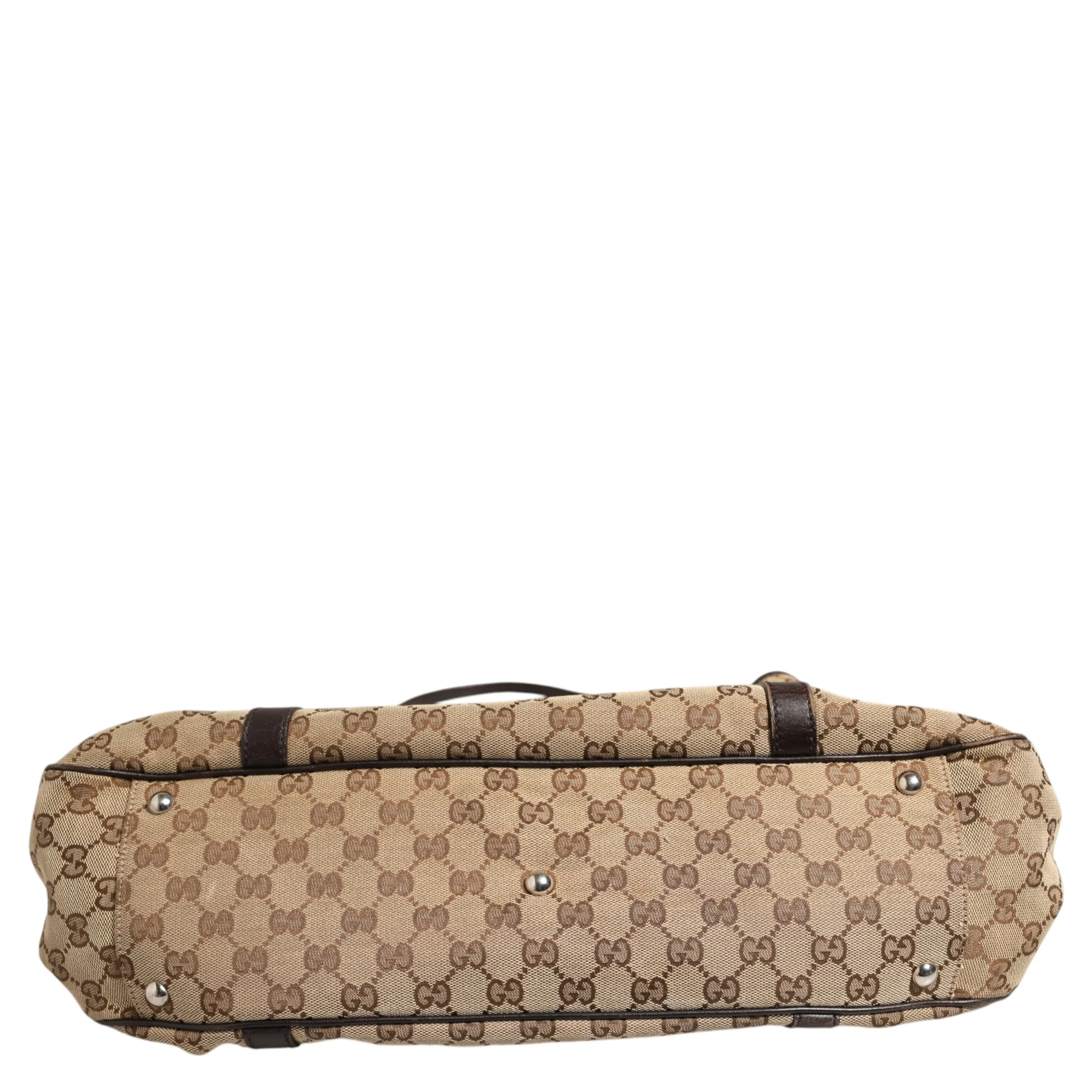 Beige and Black Canvas Twins Medium Tote Bag