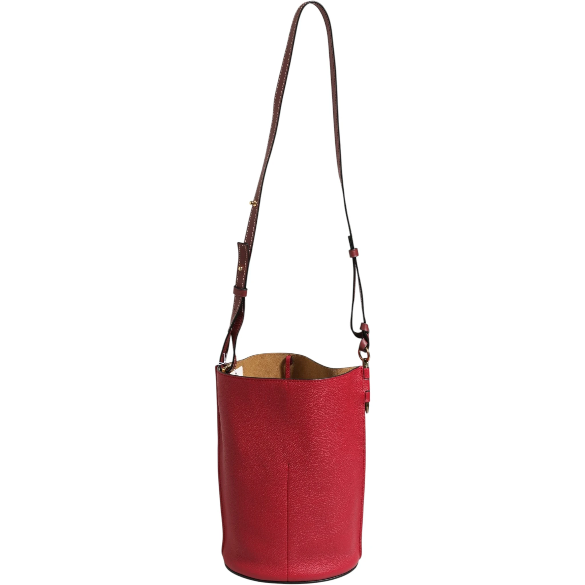 Gate Raspberry & Wine Leather Bucket Bag