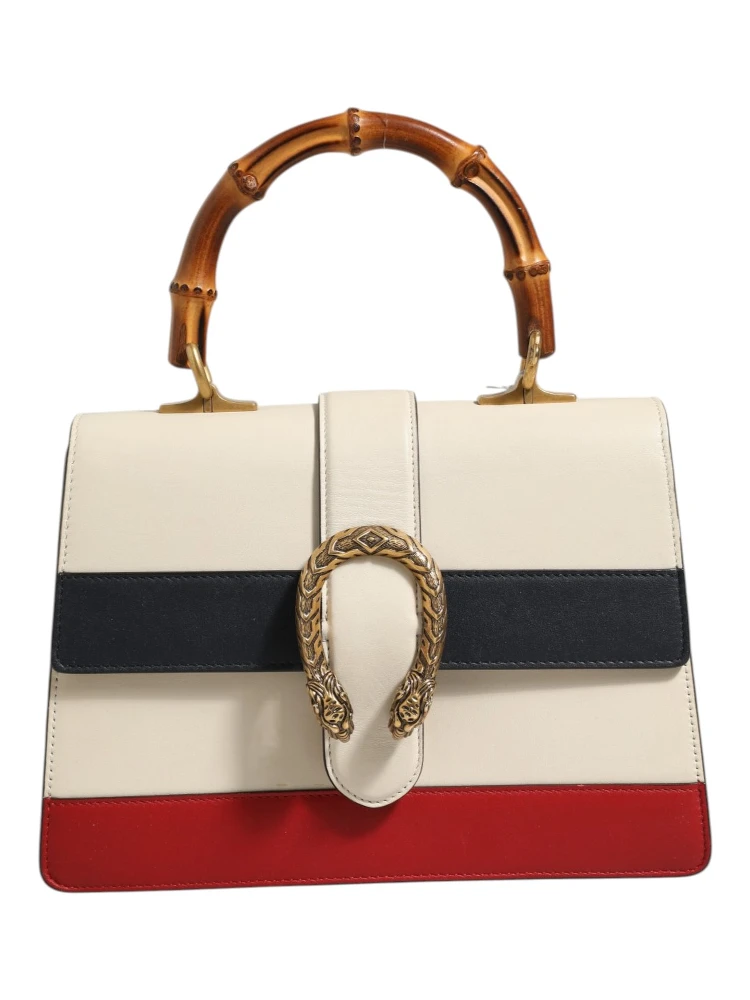 Dionysus Bamboo Top Handle Bag Colorblock Leather