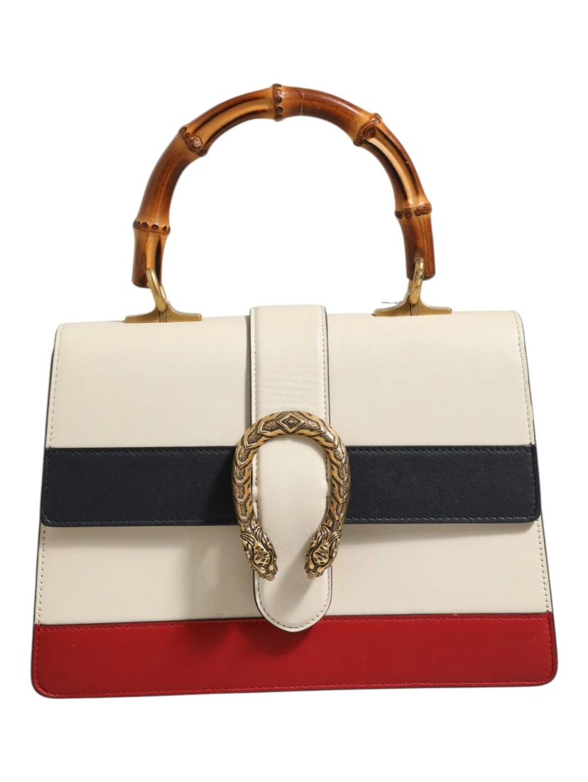 Dionysus Bamboo Top Handle Bag Colorblock Leather
