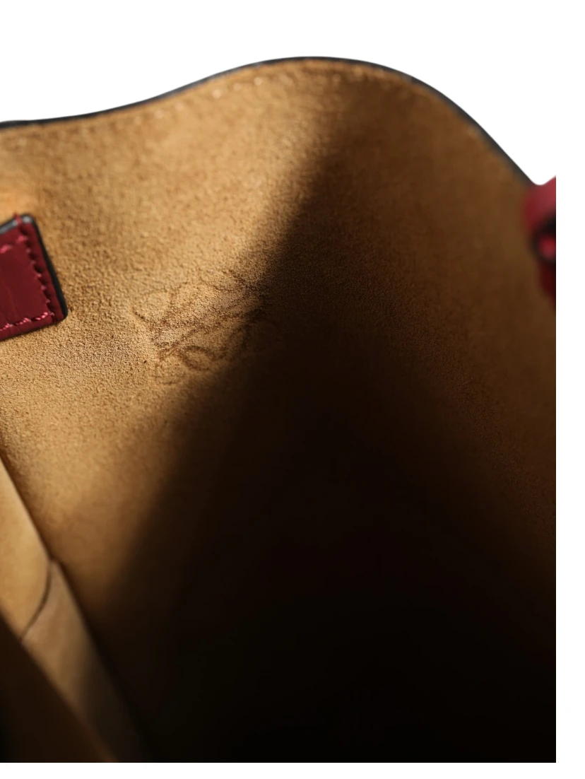 Gate Raspberry & Wine Leather Bucket Bag