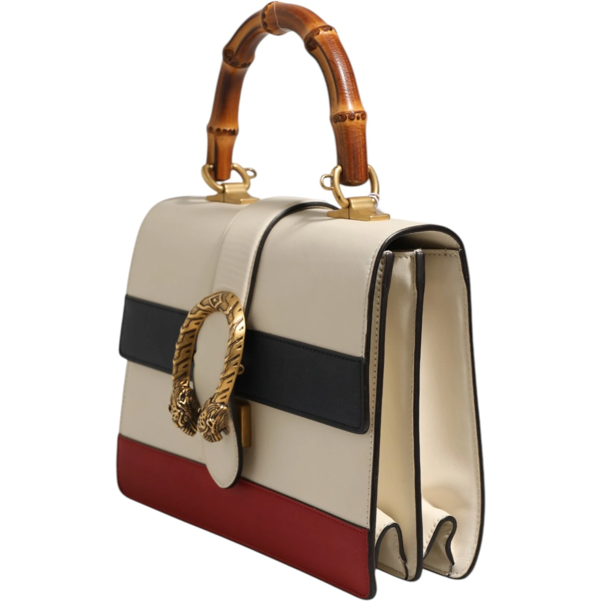 Dionysus Bamboo Top Handle Bag Colorblock Leather