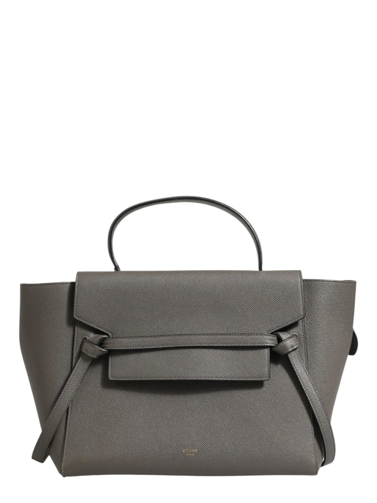 Nano Belt Bag in Grained Calfskin Grey