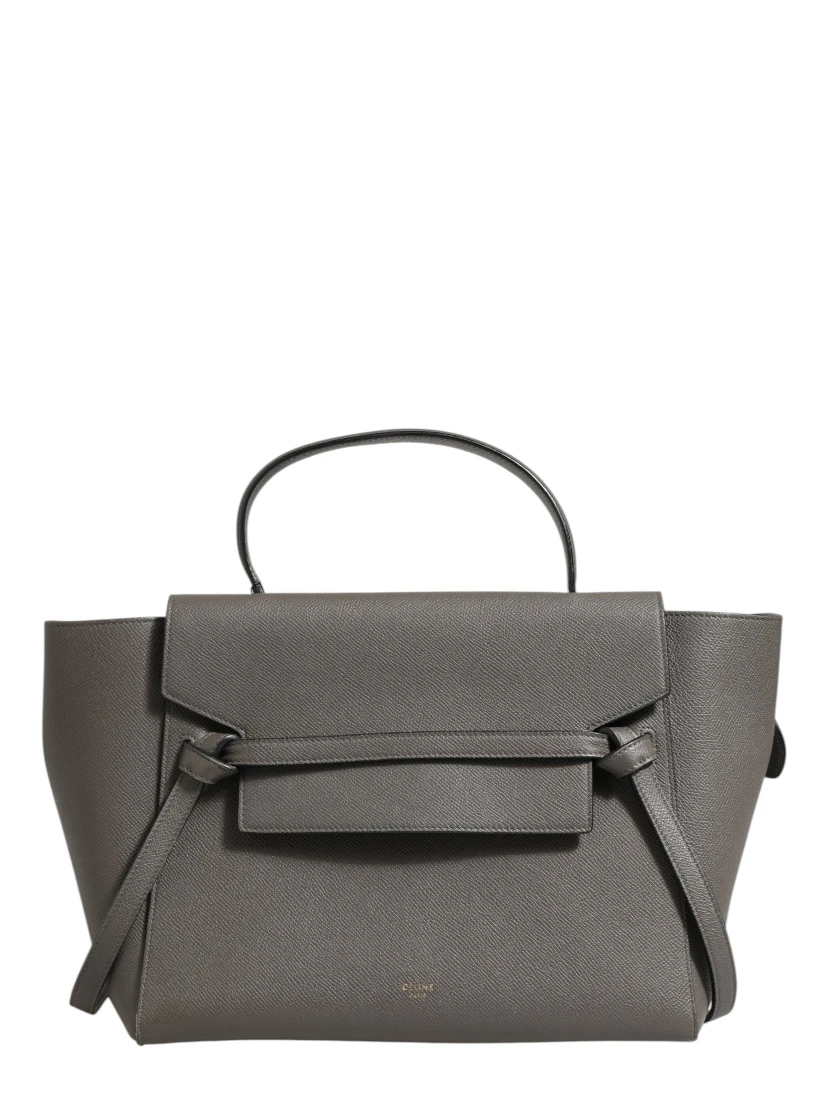 Nano Belt Bag in Grained Calfskin Grey