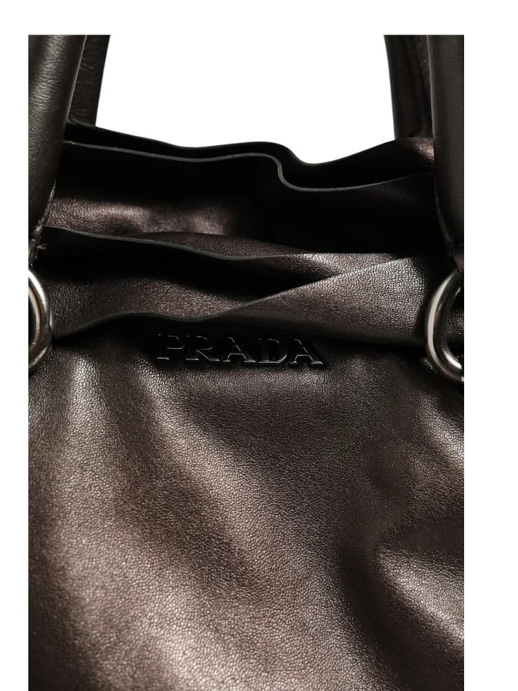 Metallic Nappa Leather Ruffle Shoulder Bag alternative