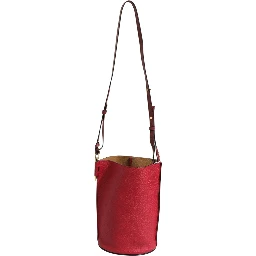 Gate Raspberry & Wine Leather Bucket Bag