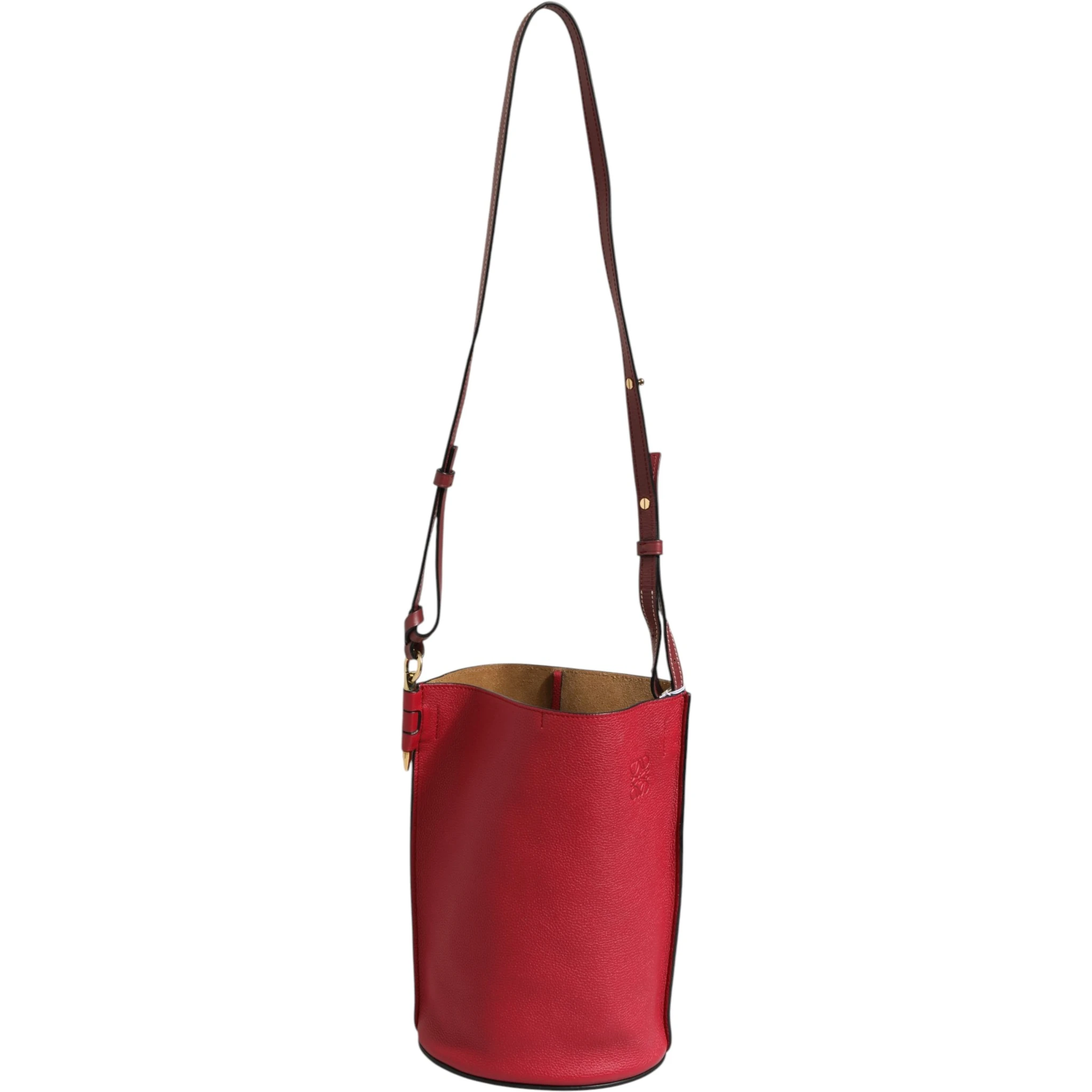 Gate Raspberry & Wine Leather Bucket Bag