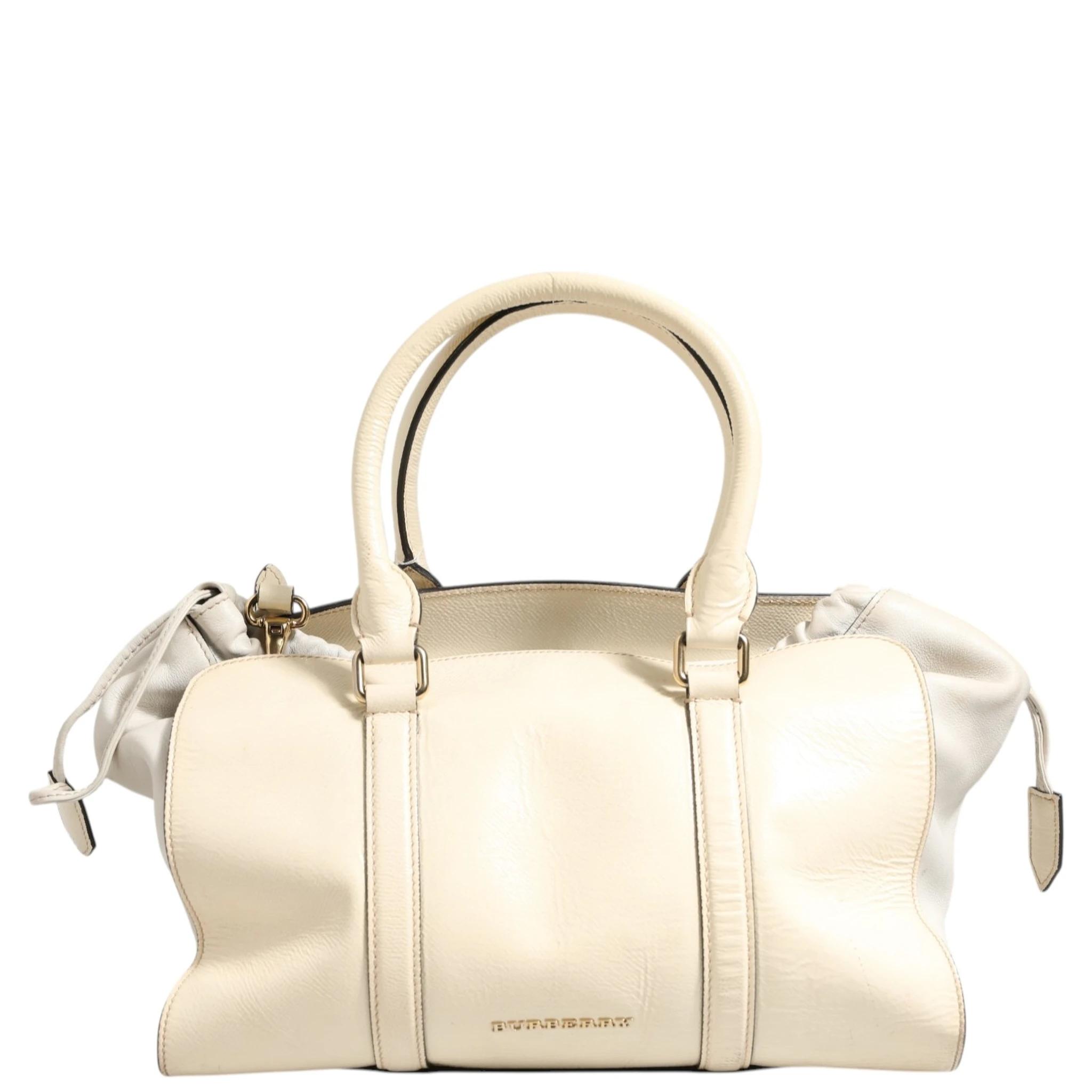 Chalk White Large Leather Tote Bag
